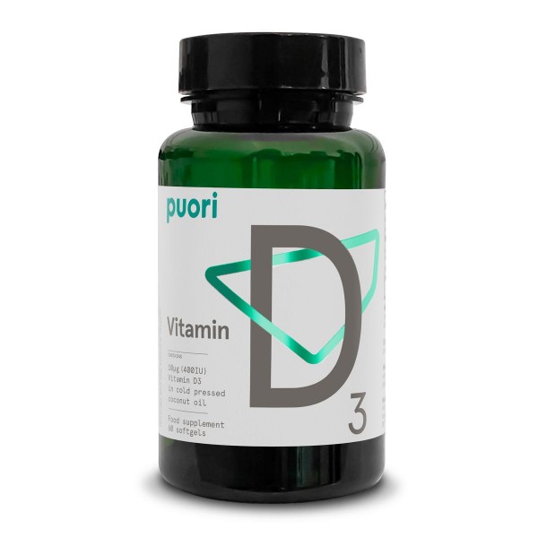 Puori - D3-Vitamin D 400IU, 60 Kapseln