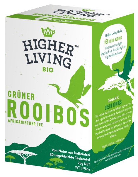 Higher Living - Grüner Rooibos, 28g (20 Teebeutel)